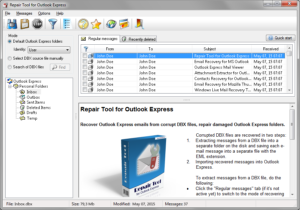 Repairing Outlook Express in Windows 10